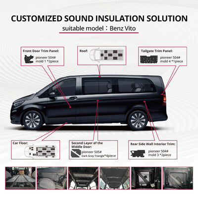 Prezzo buono Kit di isolamento acustico su misura per Mercedes-Benz Vito con materiali premium per la riduzione del rumore su tutta la vettura / Soluzione di isolamento acustico personalizzata / Fabbrica audio per veicoli in linea